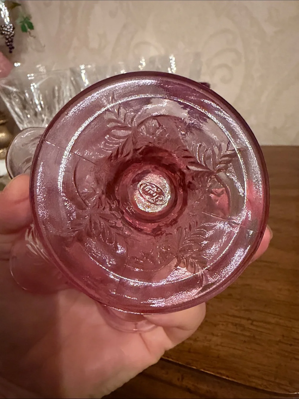vintage Fenton Inverted Strawberry Ruffled Sherbet Dish